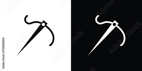 Needle icon silhouette vector illustration isolated flat style