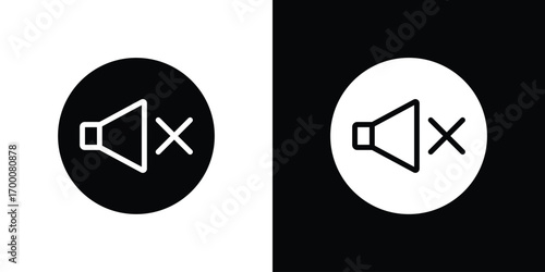 Mute icon silhouette vector illustration isolated flat style