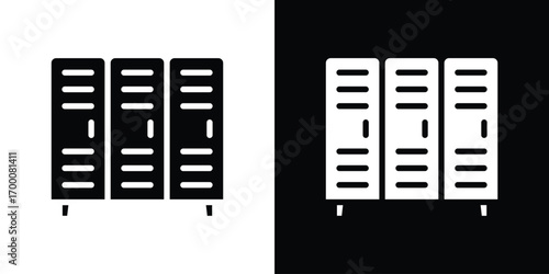 Lockers icon silhouette vector illustration isolated flat style