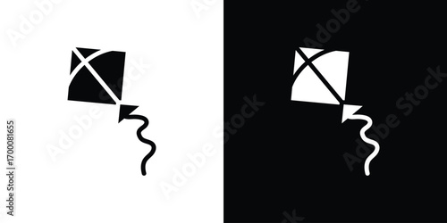 Kite icon silhouette vector illustration isolated flat style