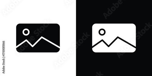 Image icon silhouette vector illustration isolated flat style