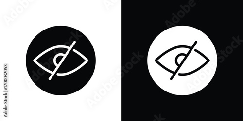 Hide icon silhouette vector illustration isolated flat style