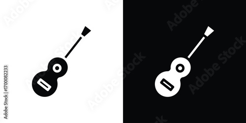 Guitar icon silhouette vector illustration isolated flat style