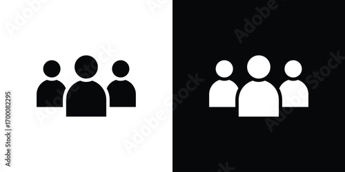 Group icon silhouette vector illustration isolated flat style