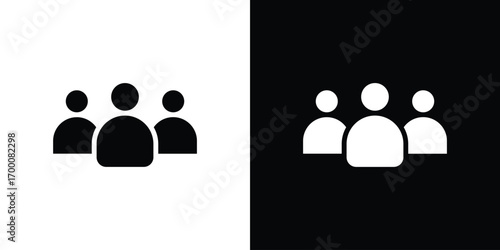 Group icon silhouette vector illustration isolated flat style