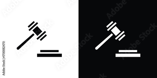 Gavel icon silhouette vector illustration isolated flat style