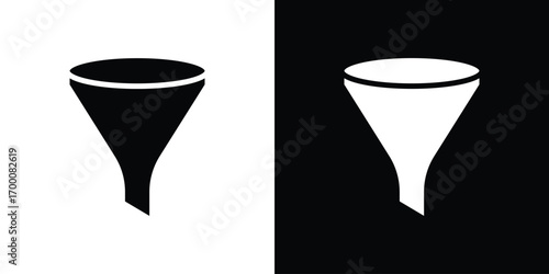 Funnel icon silhouette vector illustration isolated flat style