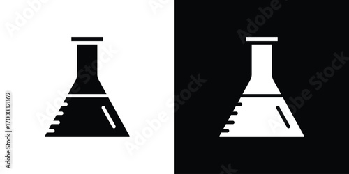 Flask icon silhouette vector illustration isolated flat style