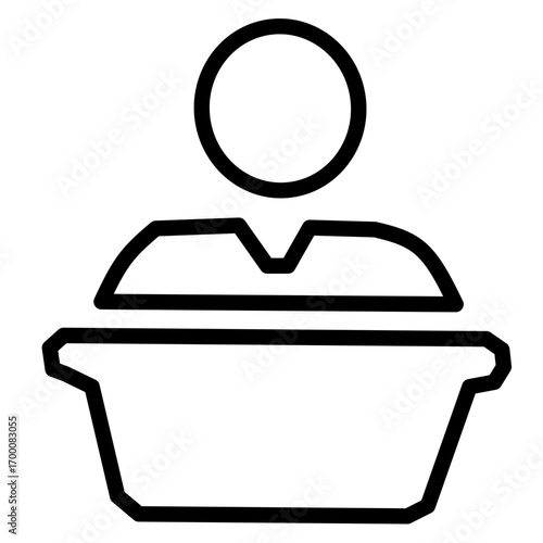 Judge on Bench Icon - Court Trial Symbol