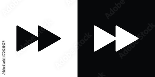Fast forward icon silhouette vector illustration isolated flat style