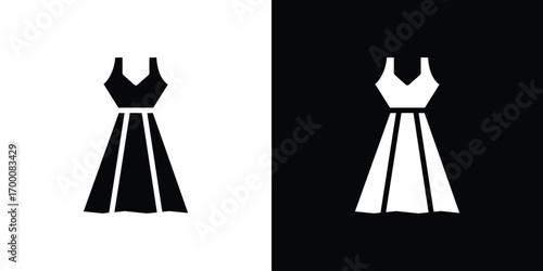 Dress icon silhouette vector illustration isolated flat style