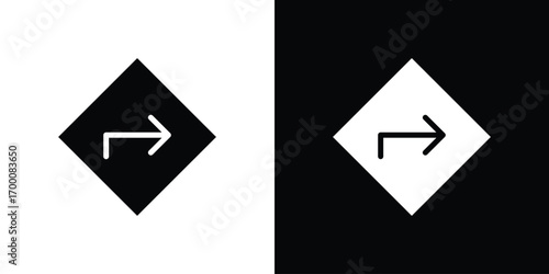 Directions icon silhouette vector illustration isolated flat style