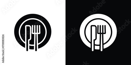 Cutlery icon silhouette vector illustration isolated flat style