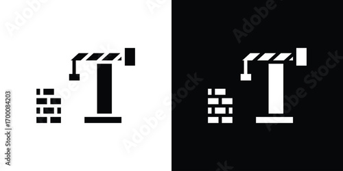 Construction icon silhouette vector illustration isolated flat style