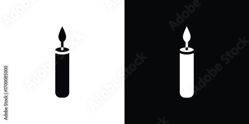 Candle icon silhouette vector illustration isolated flat style