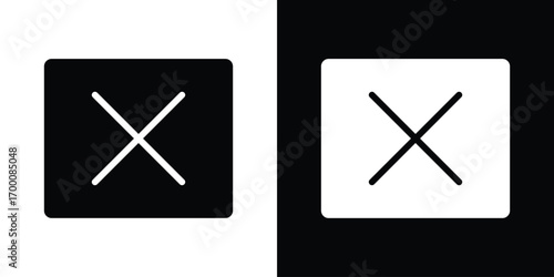 Cancel icon silhouette vector illustration isolated flat style