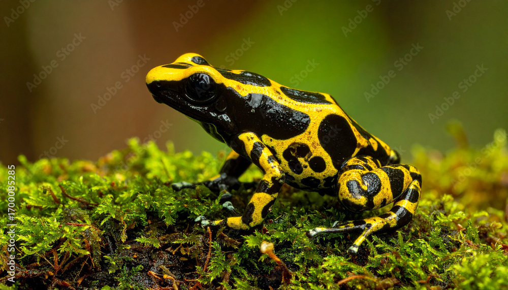Obraz premium Black and yellow frog