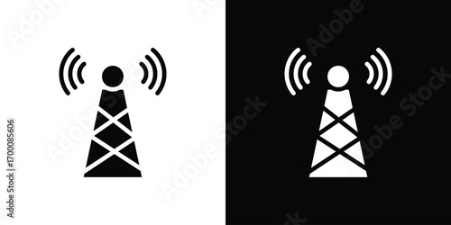 Broadcast icon silhouette vector illustration isolated flat style