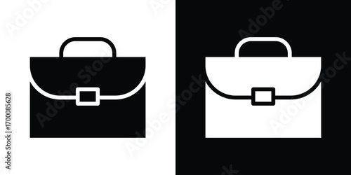 Briefcase icon silhouette vector illustration isolated flat style