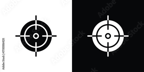 Aim icon silhouette vector illustration isolated flat style