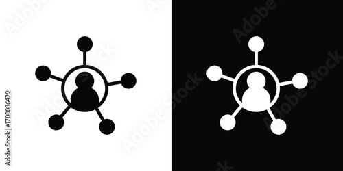 Affiliate marketing icon silhouette vector illustration isolated flat style