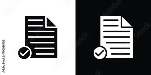 Accept document icon silhouette vector illustration isolated flat style