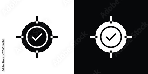 Accuracy icon silhouette vector illustration isolated flat style