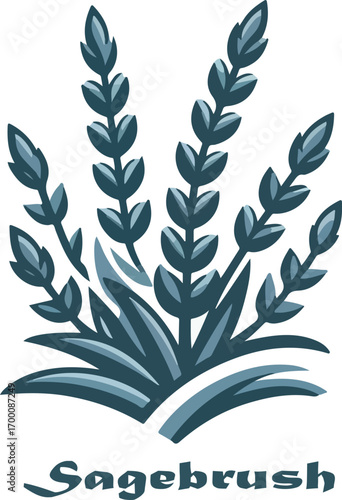 Sagebrush logo icon vector white background .