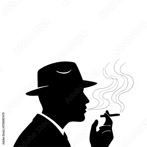 Silhouette of a man smoking