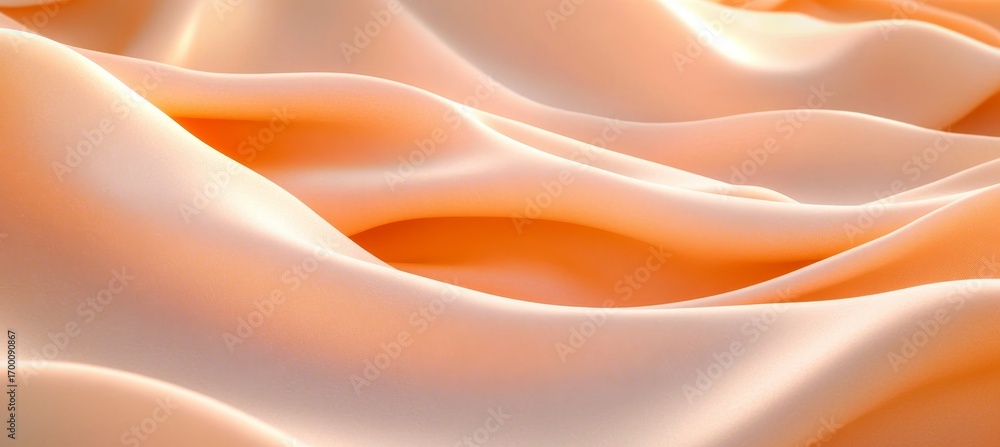 Obraz premium Orange Abstract Silk Waves Texture with Soft Gradient Background for Digital Design Use.