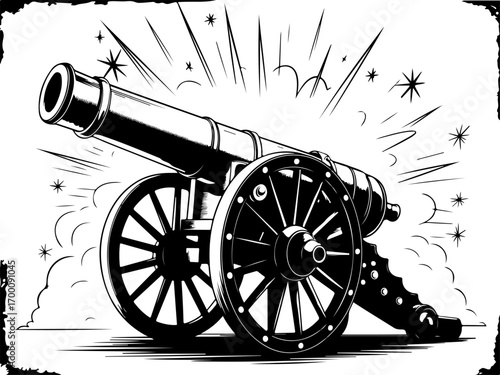 Cannon SVG Bundle | Vintage Artillery Silhouette Cut Files