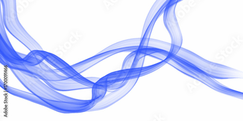 Colorful flowing waves in shades of blue create a tranquil visual experience. Bright road and background light with glowing line. shiny satin blue ribbon element on isolated white background.
