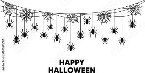 Spooky spider web garland, perfect for halloween decorations and adding a creepy touch to your party or haunted house