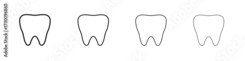 Tooth icons for graphic and web design.