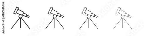 Telescope icons for graphic and web design.