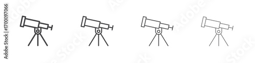 Telescope icons for graphic and web design.