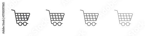 Shopping basket icons for graphic and web design.