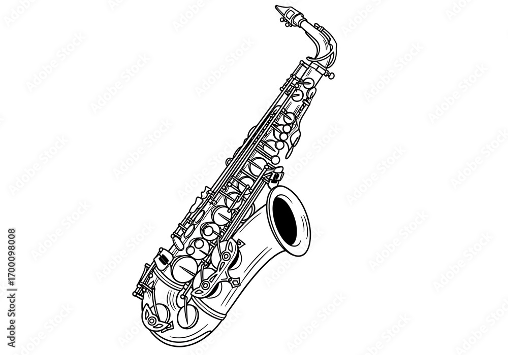 Obraz premium Elegant illustration of a saxophone, a musical instrument for jazz