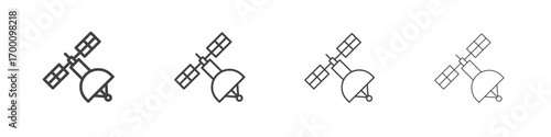 Satellite icons for graphic and web design.