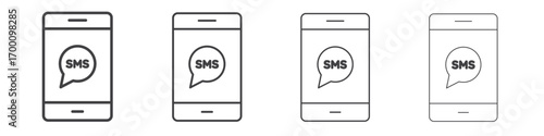 SMS icons for graphic and web design.