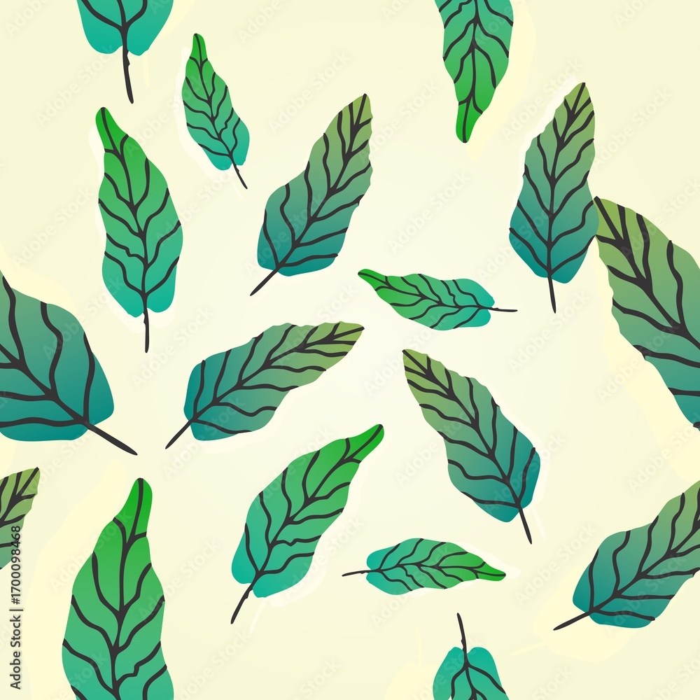 Fototapeta premium seamless pattern with leaves
