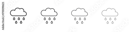 Rain icons for graphic and web design.