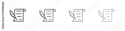 Quill icons for graphic and web design.