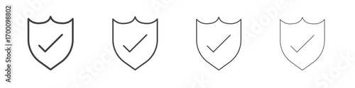 Protection icons for graphic and web design.