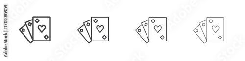 Playing cards icons for graphic and web design.