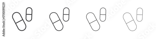 Pill icons for graphic and web design.