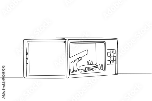 A firearm placed inside a safety box is shown in continuous line drawing style. This design emphasizes responsible gun storage for National SAFE Day, supporting awareness and accident prevention.