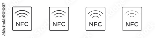 NFC icons for graphic and web design.
