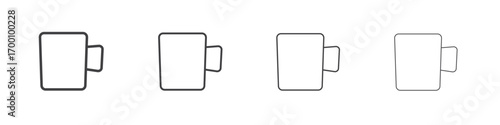 Mug icons for graphic and web design.