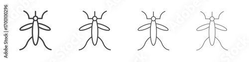 Mosquito icons for graphic and web design.
